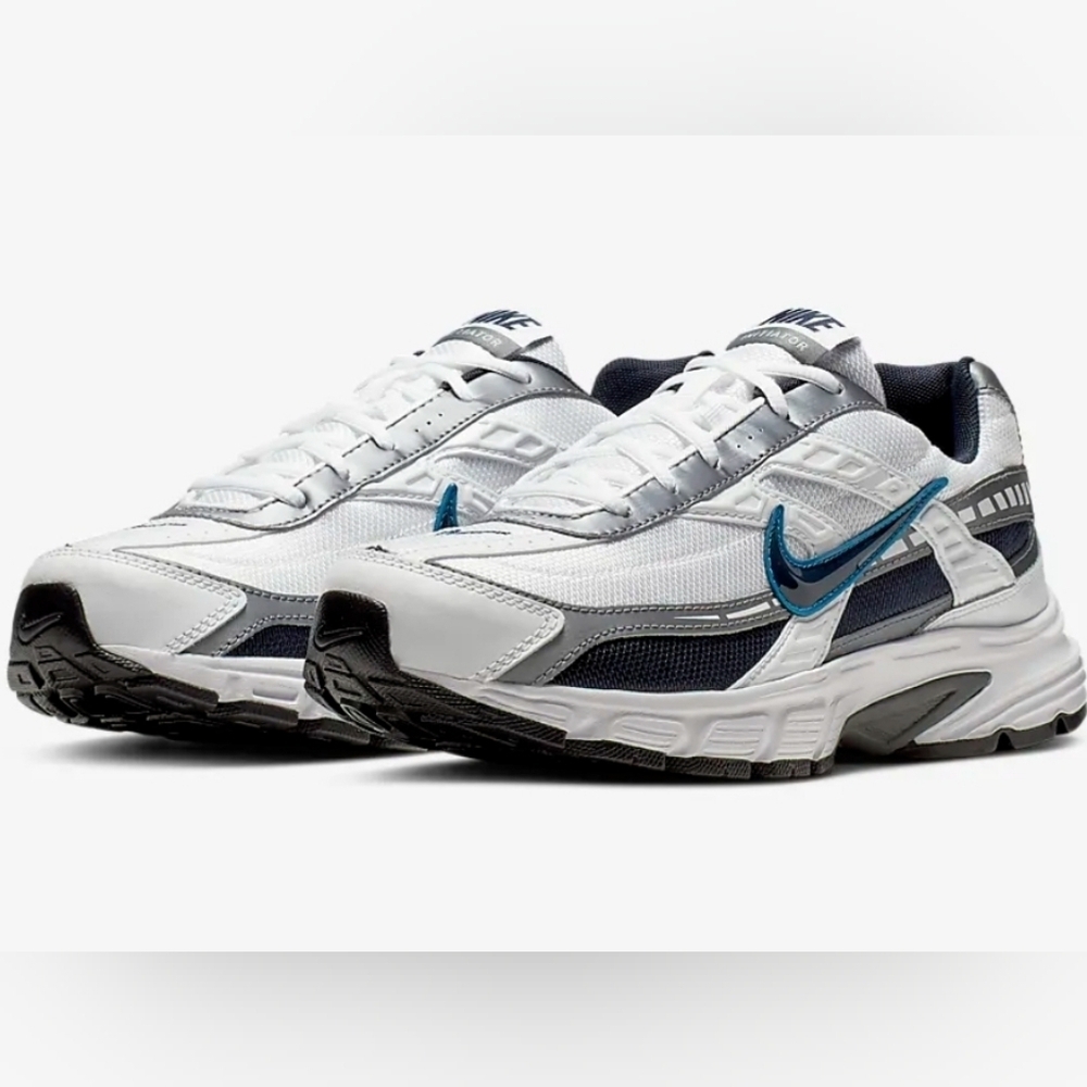 Nike Initiator White Metallic Cool Gray/ Obsidian Running Athletic Shoes Sz.9
